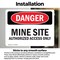 Signmission Mine Site Authorized Access Only Danger Sign, Vinyl Decal, 7in W x 5in L, 2PK OS-2PACK-DS-D-57-L-1912 - alternate 4